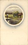 VINTAGE POSTCARD Fantasy Peasant Horse
