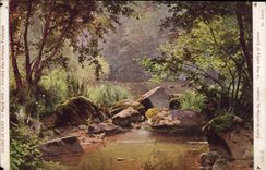 VINTAGE POSTCARD Paris Living room Rene His In the valley of the Cousin