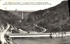 CPA Vallee de la Sioule Panorama du Viaduc et du Barrage des Fades 