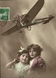 VINTAGE POSTCARD Fantasy Children Plane