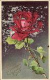 VINTAGE POSTCARD Fantasy Flower Rose Happy New Year