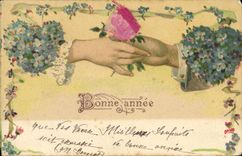 VINTAGE POSTCARD Fantasy Flowers Hands