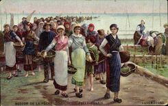 VINTAGE POSTCARD Fantasy Return of the sin sFeyen Perrin Luxembourg Women