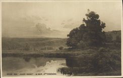 VINTAGE POSTCARD Fantasy Living room 1904 Didier Pouget the evening the High Pyrenees