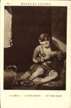 VINTAGE POSTCARD Paris Museum of Louvre Murillo the young beggar