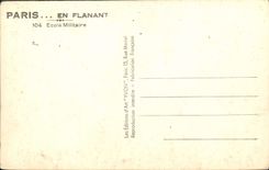 VINTAGE POSTCARD Paris While Strolling Military academy