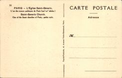 VINTAGE POSTCARD Paris Church Severin Saint