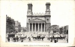 VINTAGE POSTCARD Paris Church Vincent Saint of Paul Barouche Lafayette Galleries