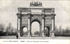 VINTAGE POSTCARD Paris the Arc of the Triumph of the Carousel