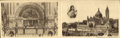Postale partida doble basílica de Lisieux Sainte de Teresa del niño de Jesús