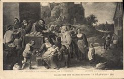 VINTAGE POSTCARD Fantasy Teniers Museum of Louvre Paris