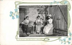 CPA Fantaisie Femme Publicite Chaussures James Genty Rue Bossuet Dijon 