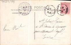 VINTAGE POSTCARD Fantasy And one heats themselves with the log of No5el Enfants