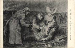 VINTAGE POSTCARD Fantasy First aid on the Militaria battle field