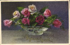 CPA Fantaisie Fleurs