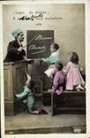 VINTAGE POSTCARD Fantasy Children Schoolmaster