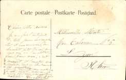 VINTAGE POSTCARD Fantasy flowered Ornaments Women