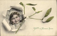 VINTAGE POSTCARD Happy GuiBonne Child Year