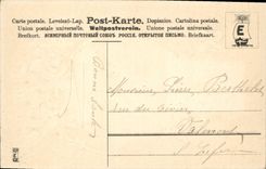 VINTAGE POSTCARD Fantaisie Flowers Swans Swan Horseshoe Bonne And Happy Year