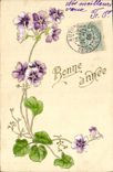 CPA Fantaisie Fleurs Bonne Annee