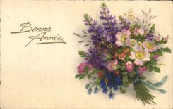 CPA Fantaisie Fleurs Bonne Annee