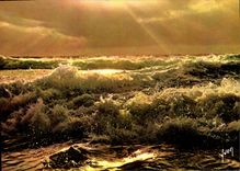 MODERN CARD Colors And Light Of France Sunset On the Sea