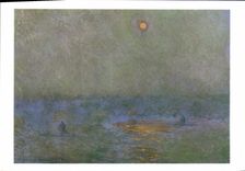 MODERN CARD Claude Monet Waterloo Bridge sun in the fog