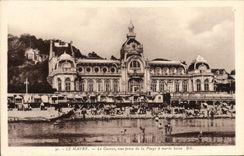 CPA Le Havre Le Casino vue prise de la Plage a maree basse