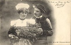 VINTAGE POSTCARD Mr. and Mrs. Botrel Folklore