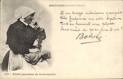 VINTAGE POSTCARD Peasant Old Brittany of Cornouailles Botrel Folklore
