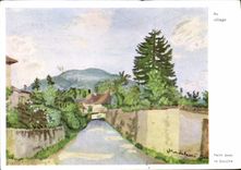 VINTAGE POSTCARD At the village