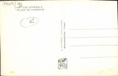 VINTAGE POSTCARD International exhibition Paris 1937 View place of Warsaw Train Flag Nazi Poland Polska