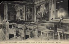 CPA Bruxelles Interieur de I'Hotel de ville La salle du conseil communal