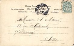 VINTAGE POSTCARD Easter eggs Child Butterflies