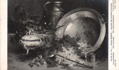 VINTAGE POSTCARD Alfred Magne Living room 1914 currants