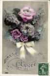 CPA Fantaisie Fleurs Bonne Annee