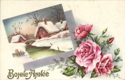 CPA Fantaisie Fleurs Bonne Annee