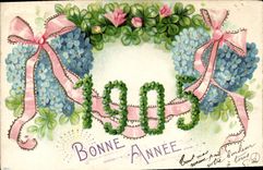 VINTAGE POSTCARD Fantasy Happy New Year 1905 Clover