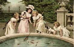CPA Fantaisie Enfants Chien Chiot