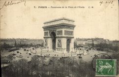 CPA Paris Panorama de la Place de I'Etoile