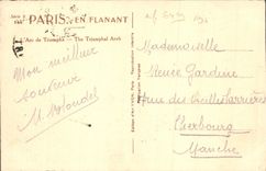 CPA Paris En Flanant L'Arc de Triomphe 