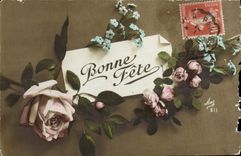 CPA Bonne Annee Fleurs