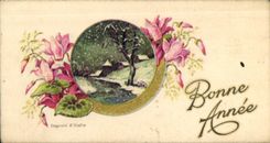 CPA Fantaisie Fleurs Bonne Annee