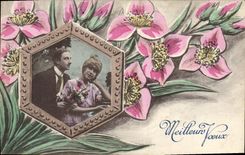 VINTAGE POSTCARD Better Wishes Woman