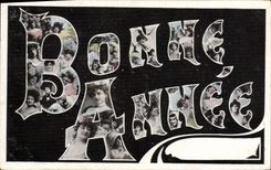 VINTAGE POSTCARD Happy New Year Women