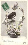 VINTAGE POSTCARD Fantaisie Woman Lives St George