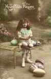 VINTAGE POSTCARD Fantasy Child Happy Easter