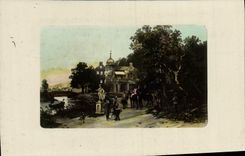 CPA Fantaisie Allysobrom Chasse a courre Chien Cheval