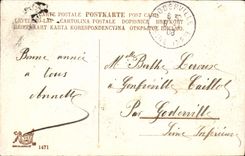 VINTAGE POSTCARD Fantaisie Flowers Horseshoe Cochon Pig