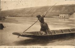 VINTAGE POSTCARD Fantasy Museum of Luxembourg the girl of the frontier runner Adam